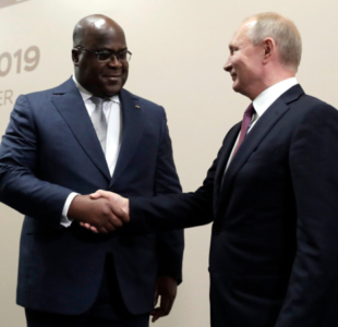 Félix Tshisekedi, president of the Democratic Republic of the Congo, meets with Russian President Vladimir Putin in Sochi, Russia, on Oct. 23, 2019. Photo credit: Kremlin press photo via Wikimedia Commons; CC BY 4.0.
